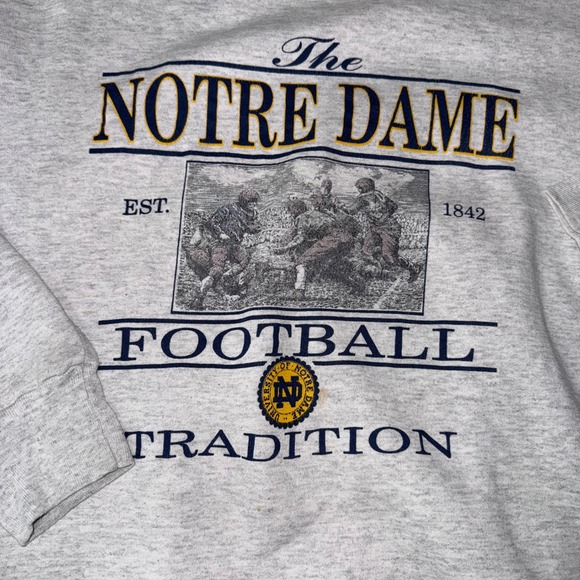 Vintage Notre Dame Fighting Irish Football Tradition Crewneck Sweatshirt Mens XL - Picture 3 of 6